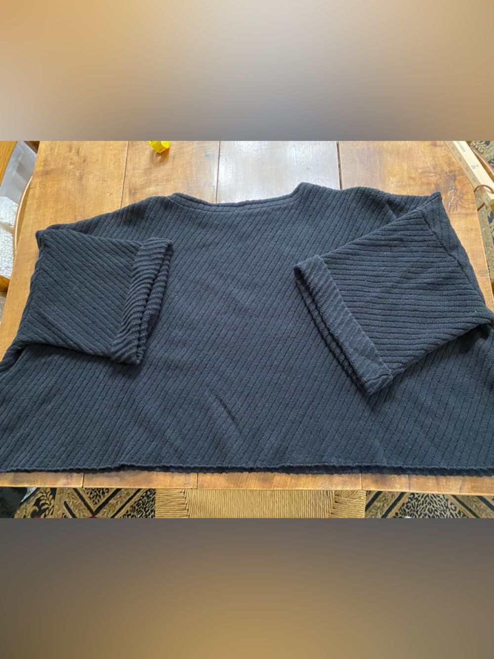 Free People Black I Can’t Wait  Knit cropped sweater